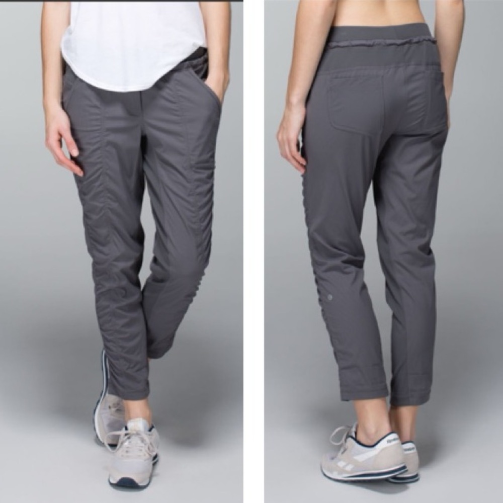 Lululemon Street To Studio Pant Swift Lightweight Pockets Ribbed Knit Mauve Gray